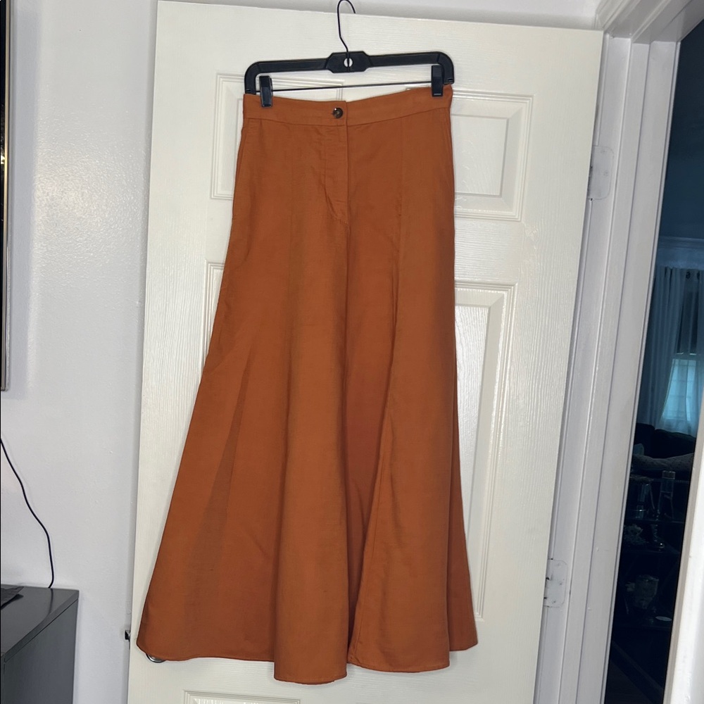 Zara A-Line Skirt in Warm Orange